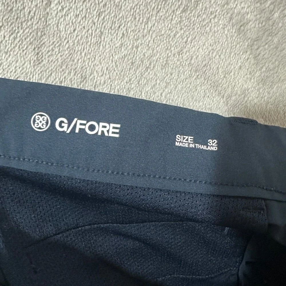 G/FORE Mens Golf Shorts Navy Blue White Stripe Trim Size 32 Performance Athletic